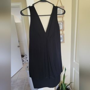 J.B.S LTD V Neck, Low Back, Black Dress Bubble Hem, Size 8